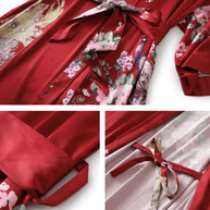 Ulivary Peacock Red Kimono Robe