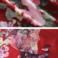 Ulivary Peacock Red Kimono Robe