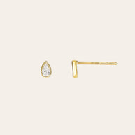 Zoe Lev Pear Bezel Diamond Stud Earrings