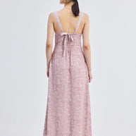 Reistor Perfect Floral Maxi with Tapered Straps in Pink