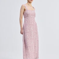 Reistor Perfect Floral Maxi with Tapered Straps in Pink