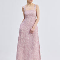 Reistor Perfect Floral Maxi with Tapered Straps in Pink
