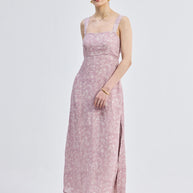 Reistor Perfect Floral Maxi with Tapered Straps in Pink