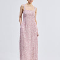 Reistor Perfect Floral Maxi with Tapered Straps in Pink