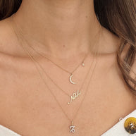 Zoe Lev Pave Diamond Moon And Star Necklace