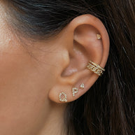 Zoe Lev 3 Prong Diamond Pear Stud Earrings