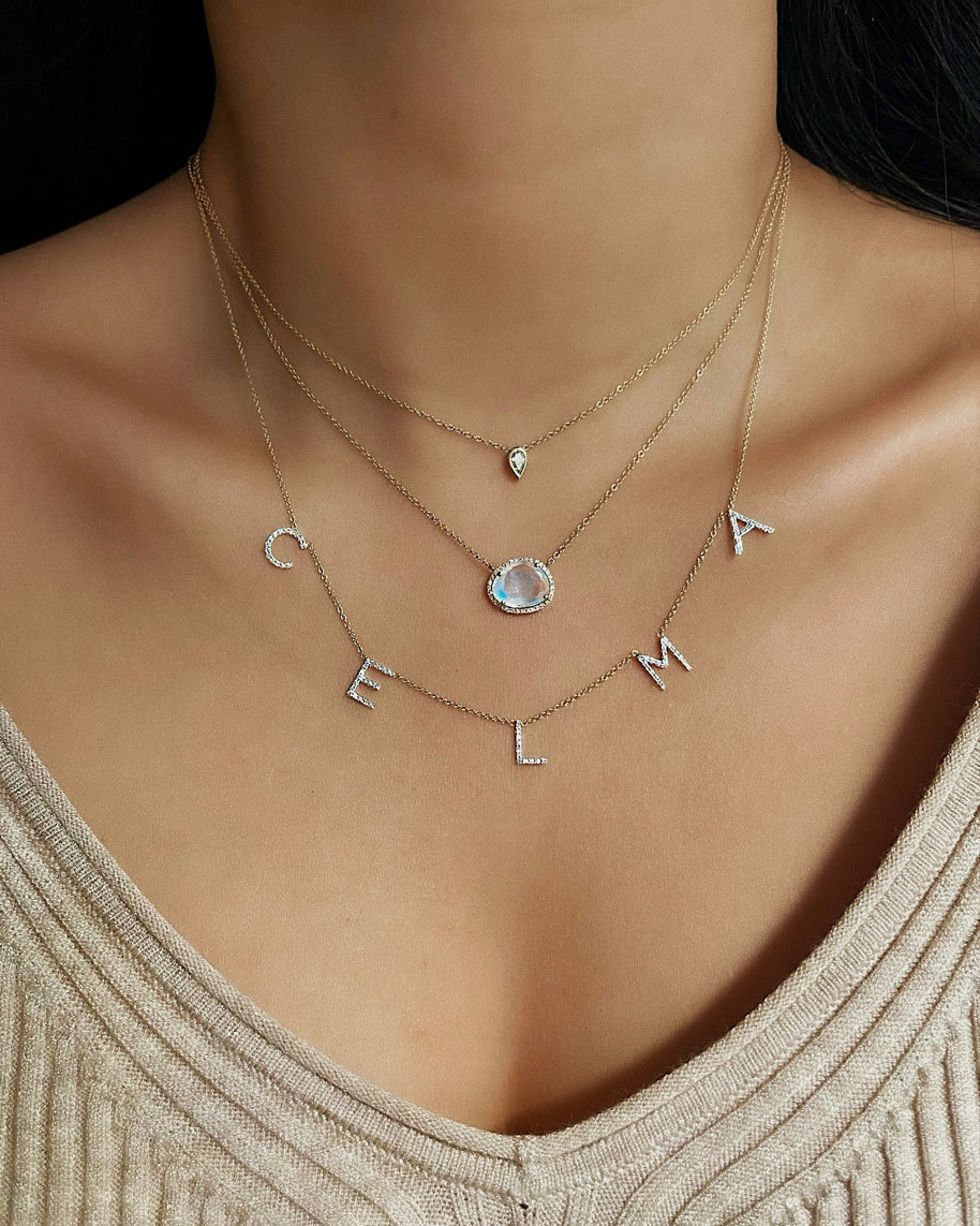 Zoe Lev Diamond Moonstone Necklace
