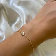 Zoe Lev 14k Gold Tiny Clover Bracelet