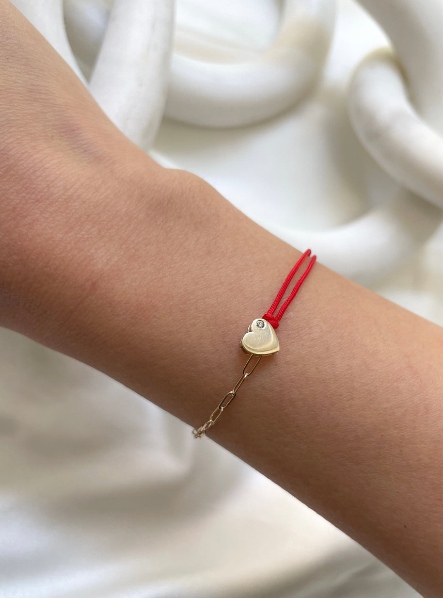 Zoe Lev 14k Gold Heart Split Fortune Bracelet