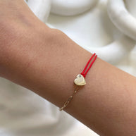 Zoe Lev 14k Gold Heart Split Fortune Bracelet