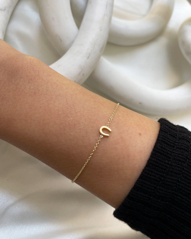 Zoe Lev 14k Gold Tiny Horseshoe Bracelet