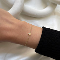 Zoe Lev 14k Gold Tiny Hamsa Bracelet With Diamond