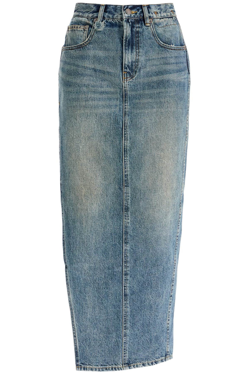 R13 Denim Devonshire Skirt With Side Slit