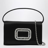 ROGER VIVIER Black Satin Micro Pilgrim Bag