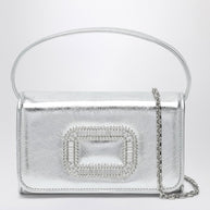 ROGER VIVIER Silver Leather Micro Pilgrim Bag