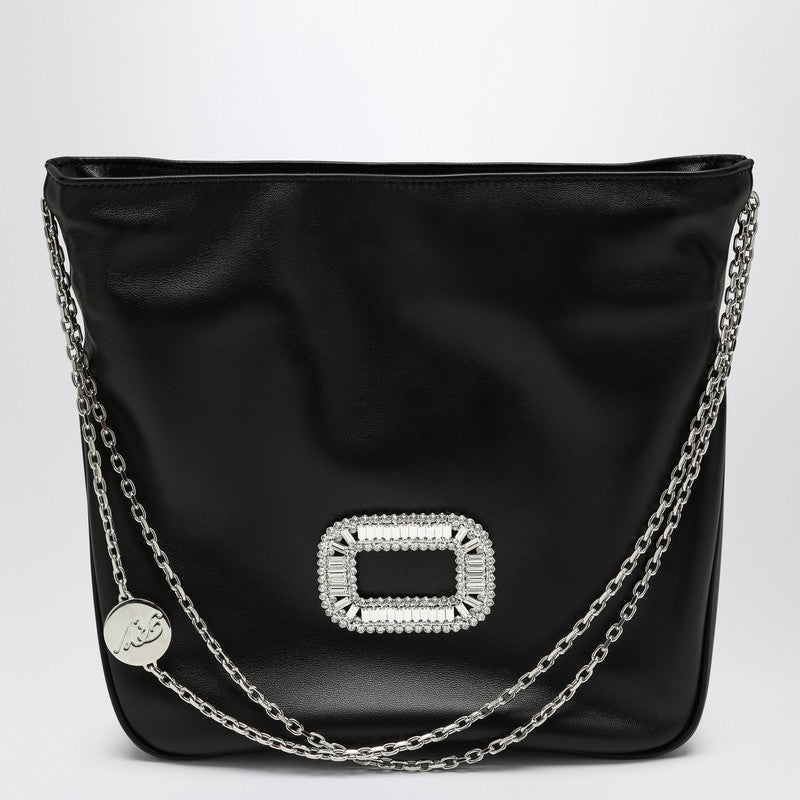 ROGER VIVIER Mini Pilgrim Black Leather Bag