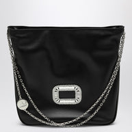 ROGER VIVIER Mini Pilgrim Black Leather Bag
