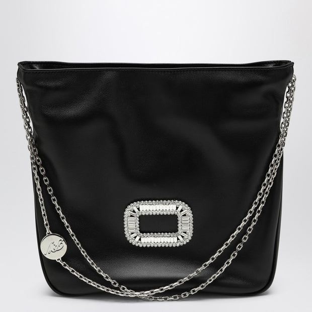 ROGER VIVIER Mini Pilgrim Black Leather Bag