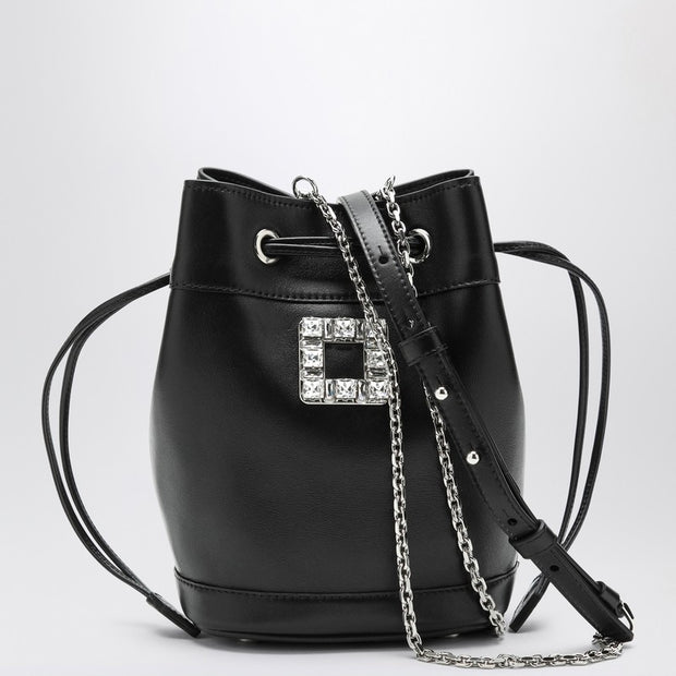 ROGER VIVIER Black Leather Bucket Bag Très Vivier