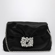 ROGER VIVIER Small Drapé Bag In Black Satin