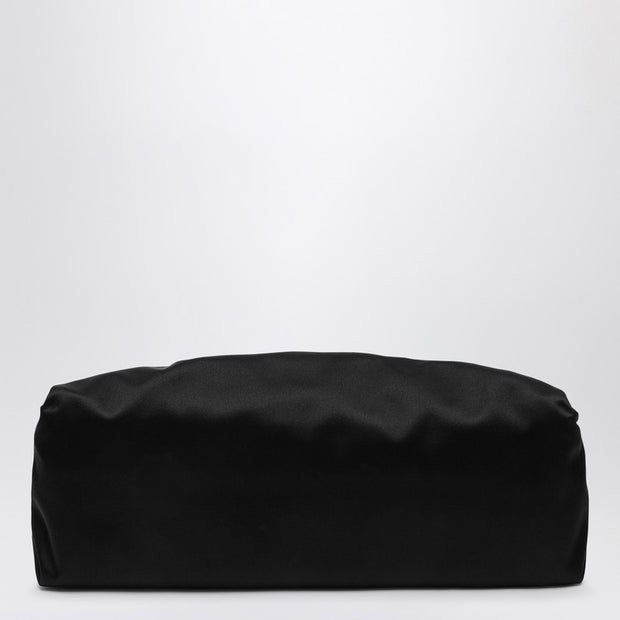 ROGER VIVIER Black Satin Efflorescence Clutch Bag With Buckle