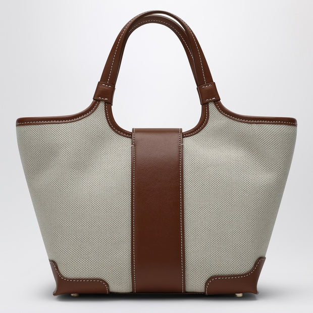 ROGER VIVIER Mini Viv'' Choc Canvas Shopping Bag