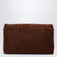 ROGER VIVIER Brown Suede Viv'' Choc Leather Shoulder Bag