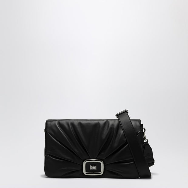 ROGER VIVIER Viv'' Choc Large Black Leather Bag