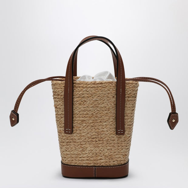 ROGER VIVIER Viv'' Skate Natural/brown Raffia Bucket