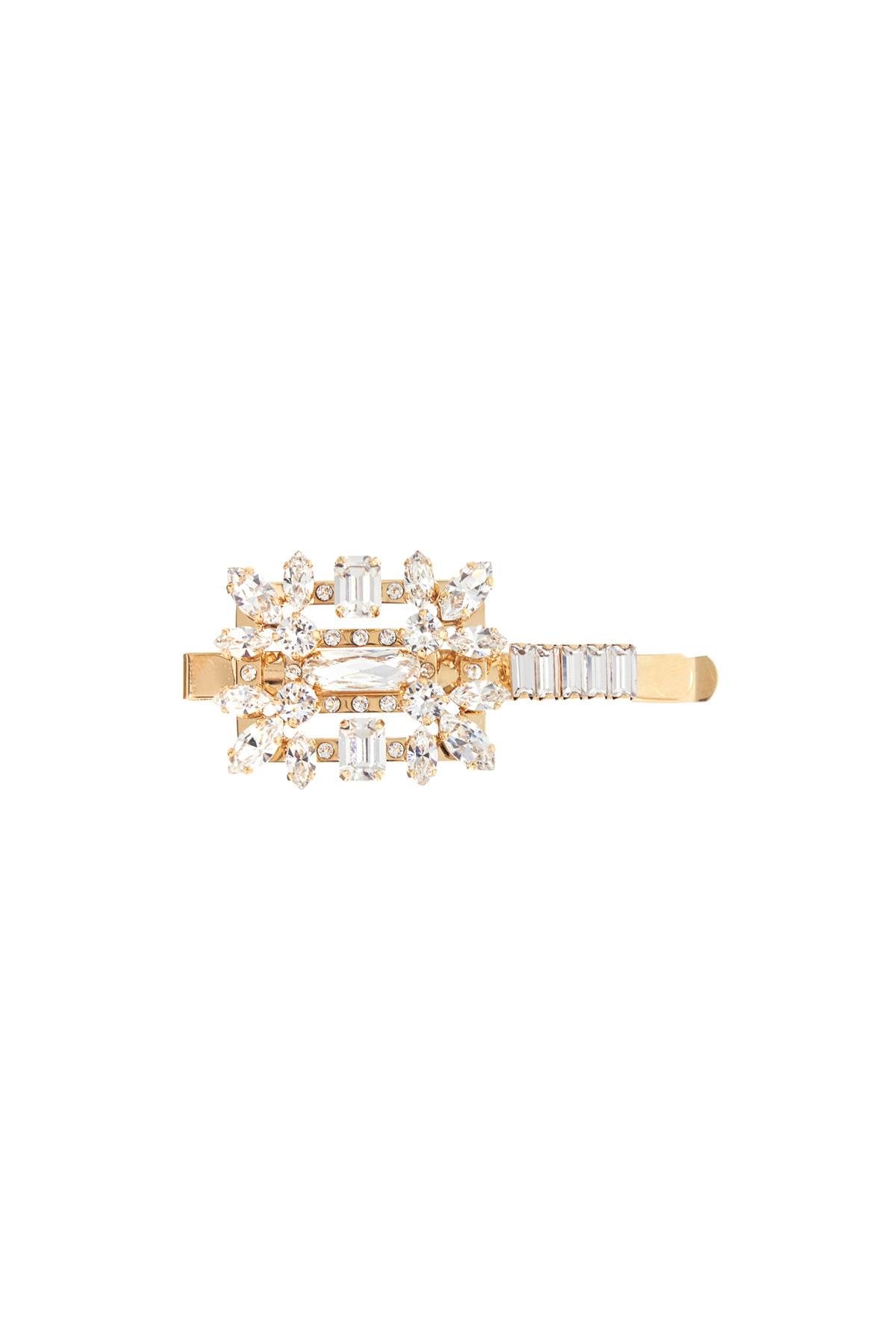 Roger Vivier Hair Clip With Decorative Stones Light Gold