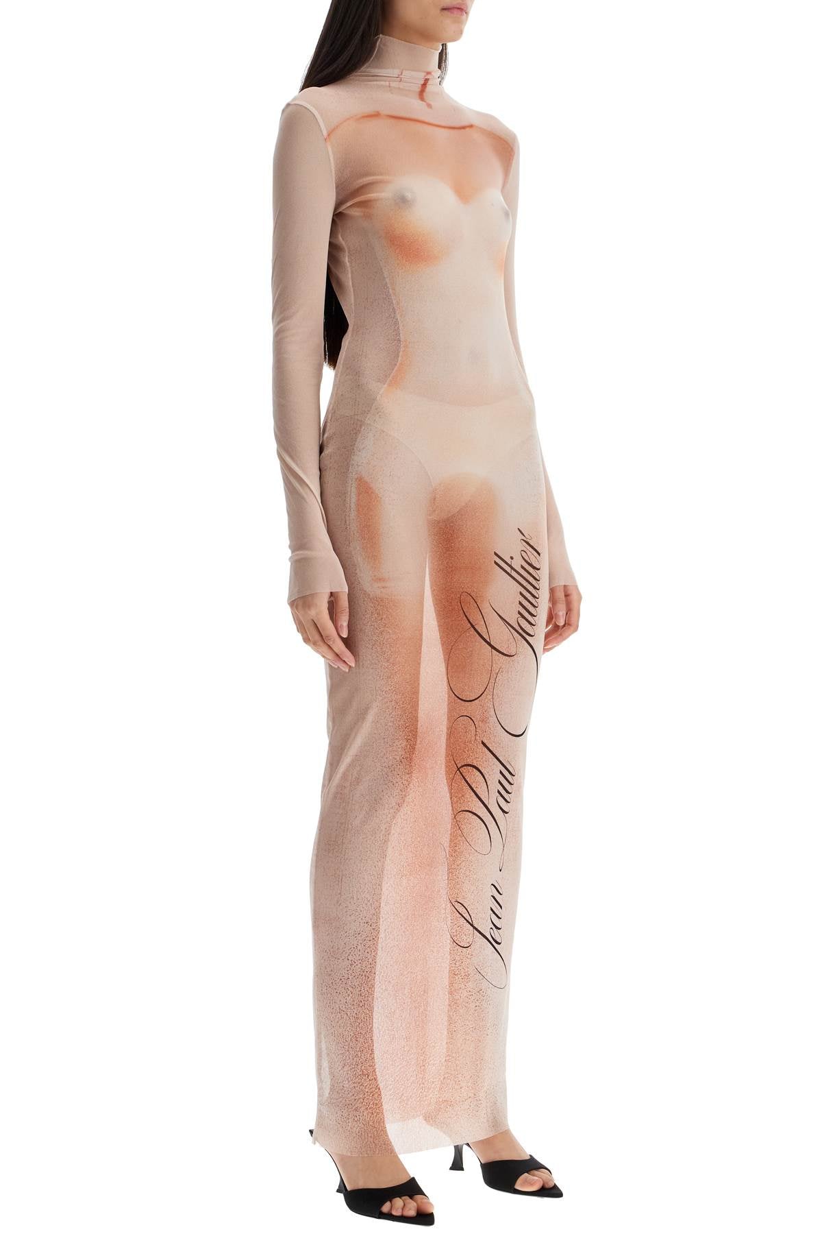 JEAN PAUL GAULTIER Long Printed Mesh Dress