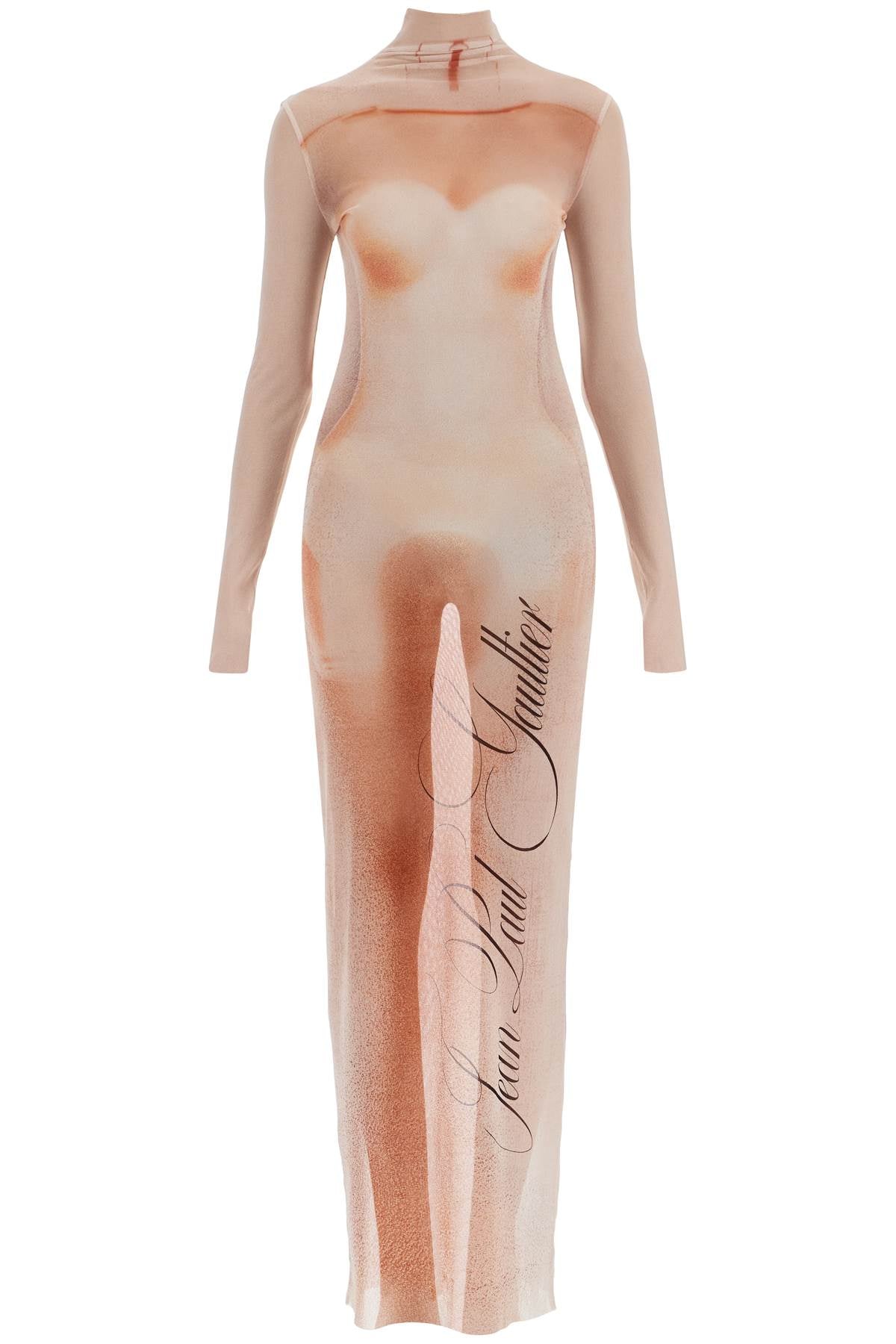 JEAN PAUL GAULTIER Long Printed Mesh Dress