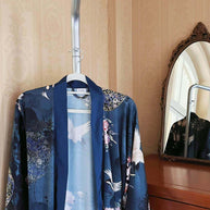Garden Crane Blue Kimono Robe