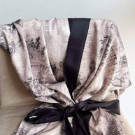 Short Kimono Robe Ink Painting