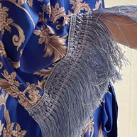 Ulivary Tassels Blue Kimono Robe