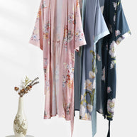 Ulivary Folding Fan Kimono Robe