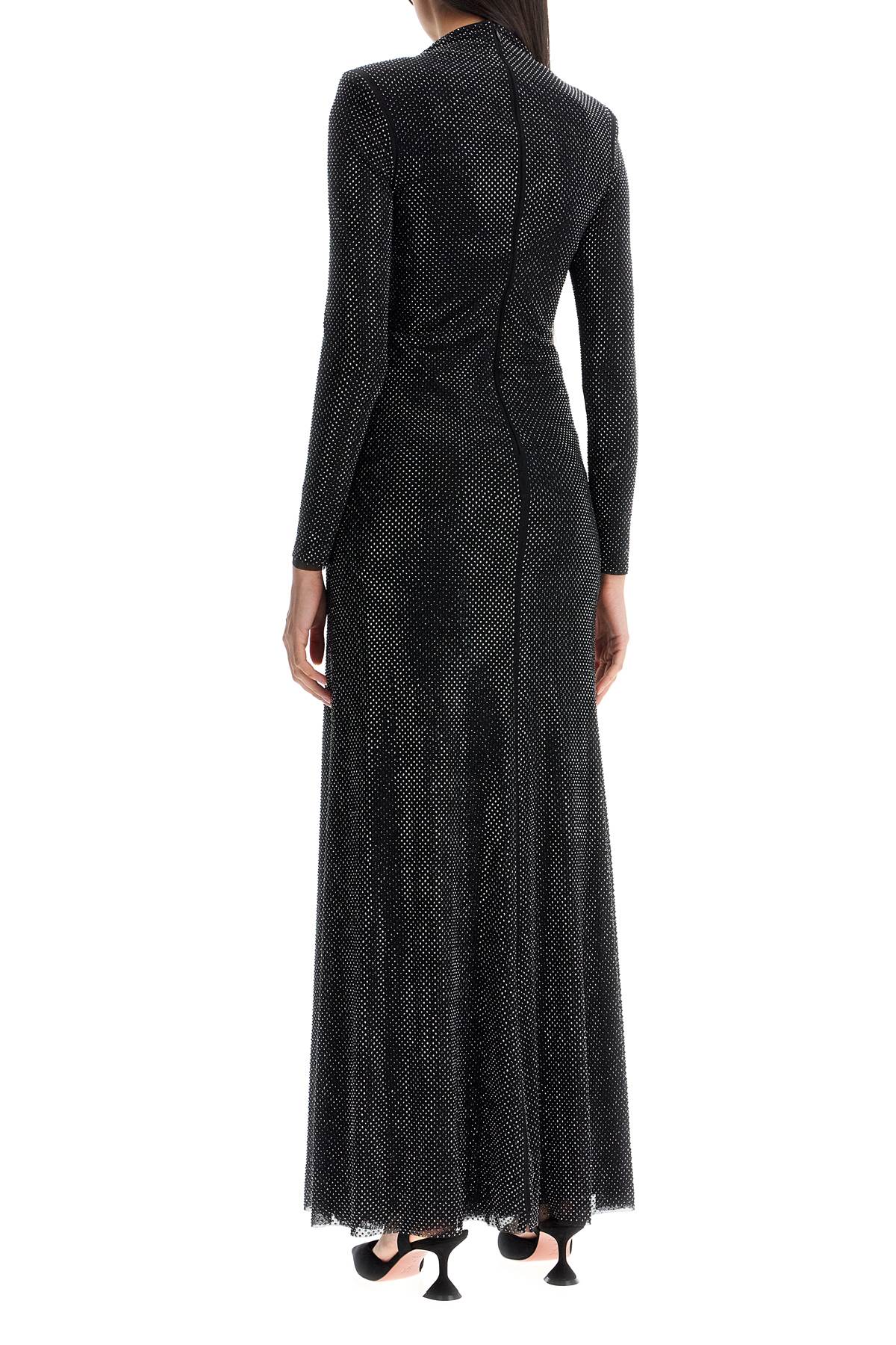 Self-Portrait Long Mesh Dress With Rhinestones