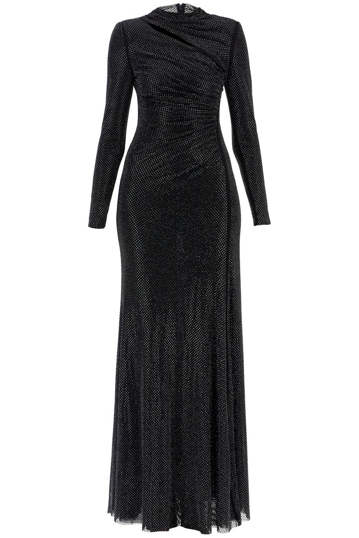 Self-Portrait Long Mesh Dress With Rhinestones