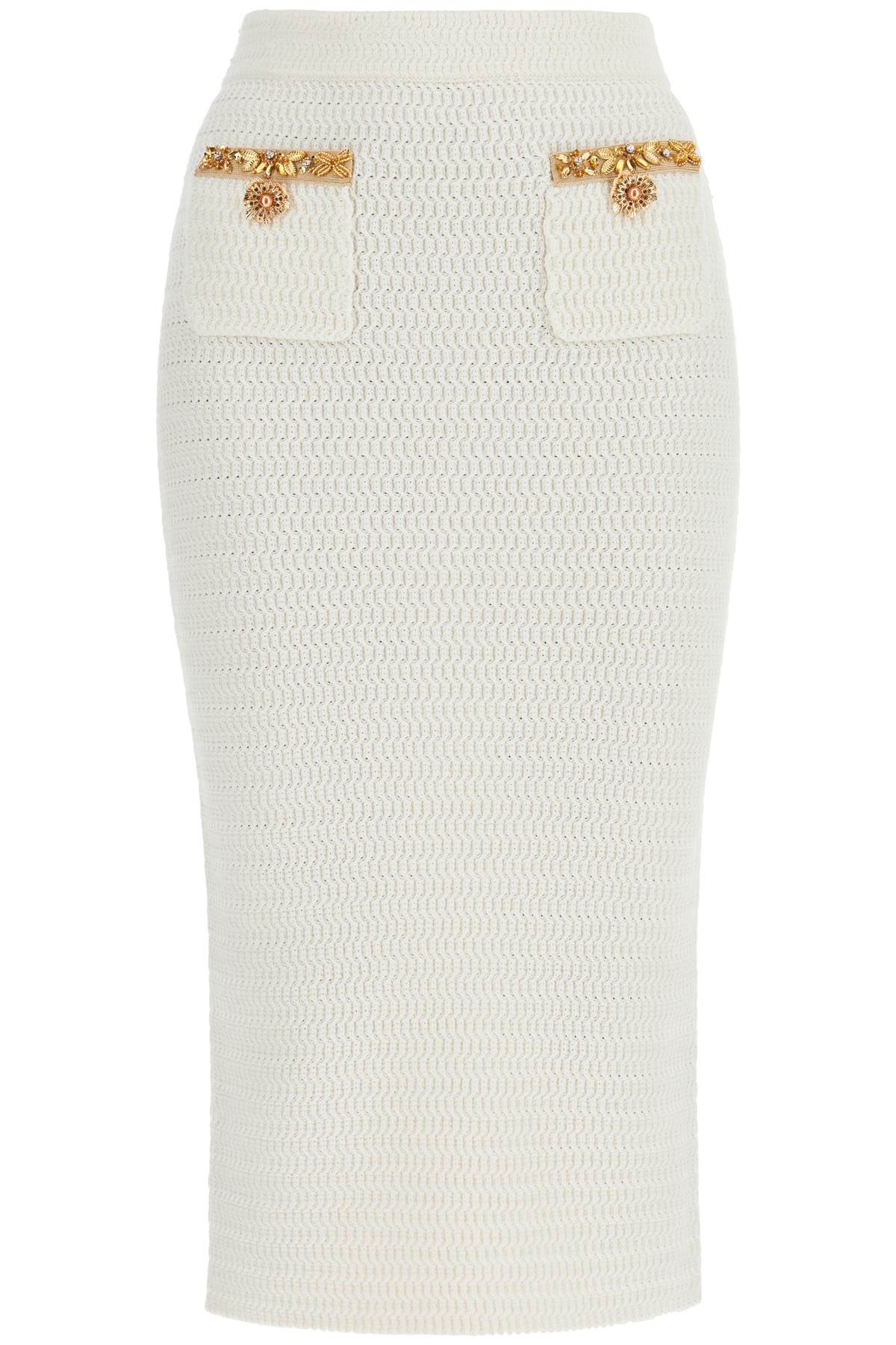 Self Portrait Knitted Lurex Midi Skirt