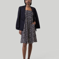 Reistor Ruched Strappy Mini Black Floral Dress