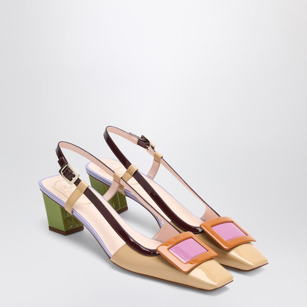 ROGER VIVIER Belle Vivier Multicolour Patent Leather Slingback