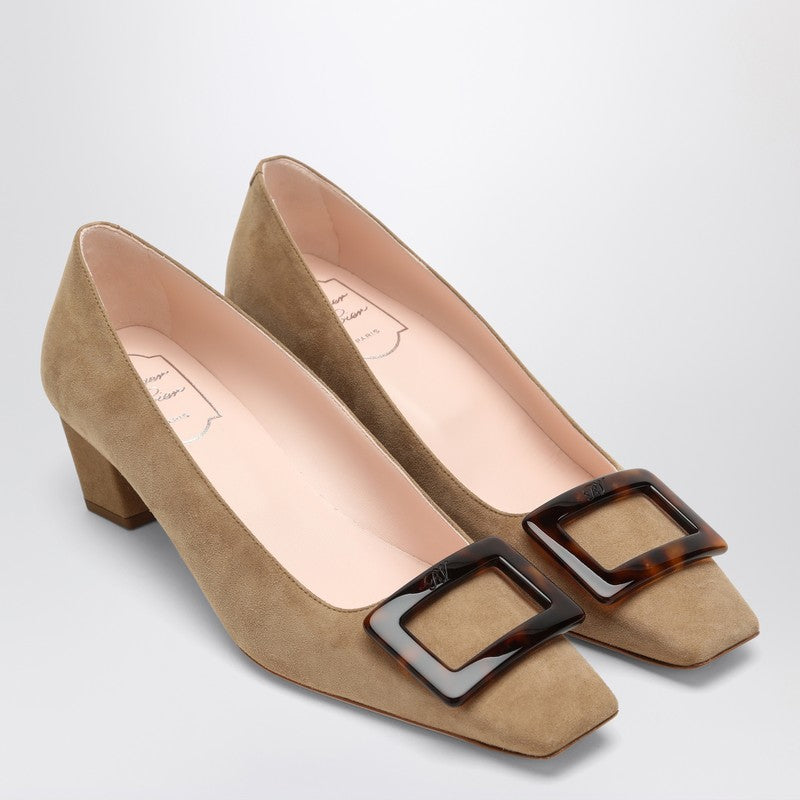 ROGER VIVIER Belle Vivier Tobacco Suede Décolletté