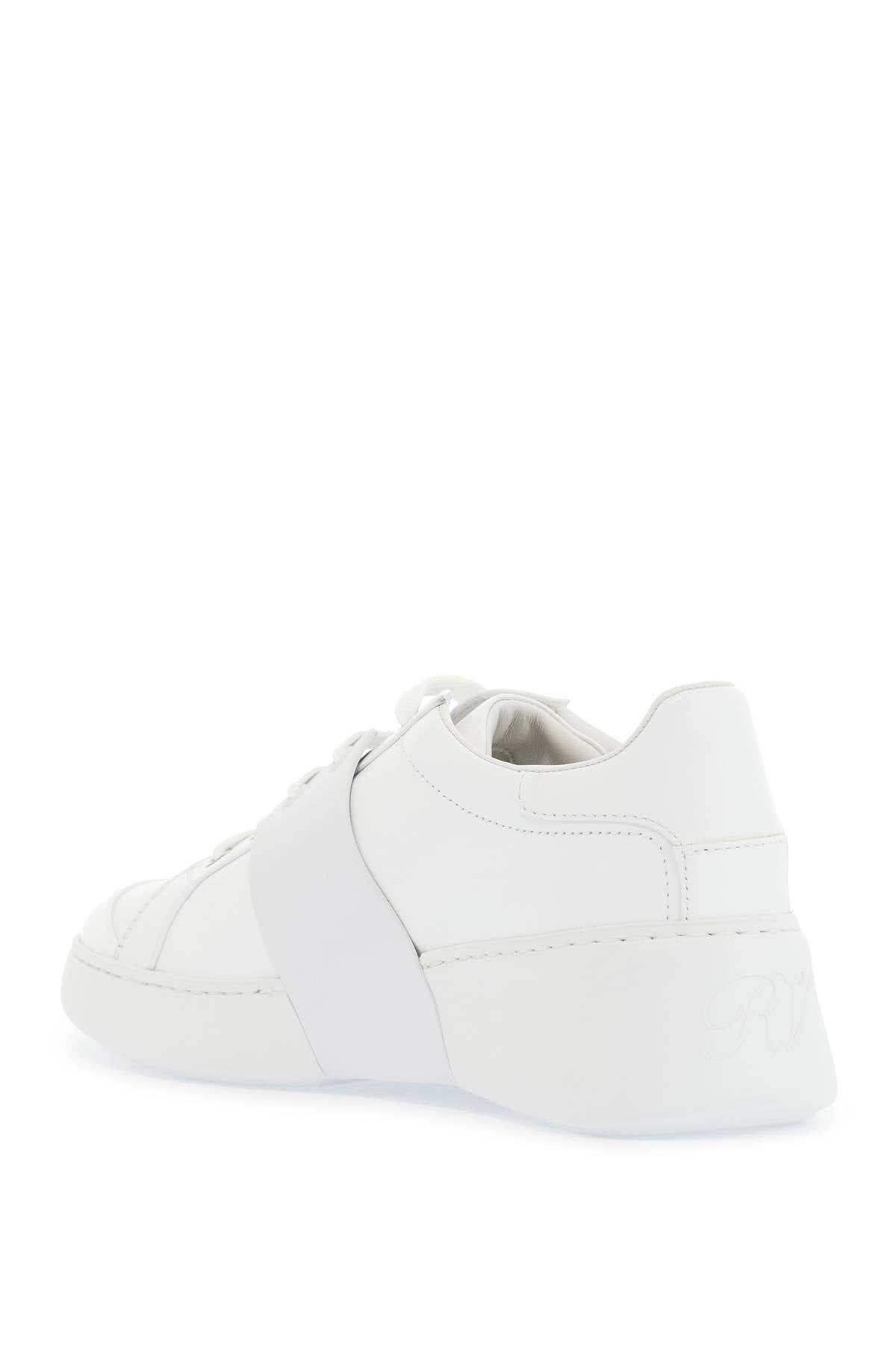 Roger Vivier White Leather Sneakers Viv Skate With Rhinestones