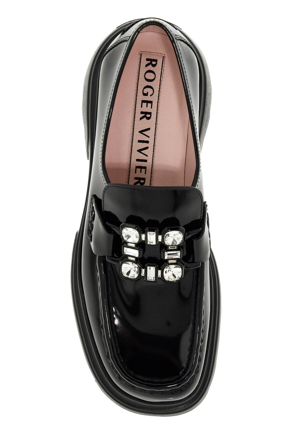 Roger Vivier Wallaviv Patent Leather Loafers With Strass Buckle