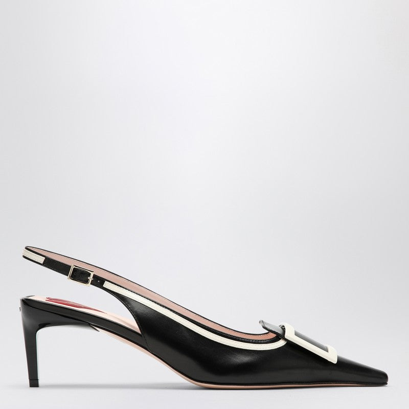 ROGER VIVIER Viv'' Canard Leather Slingback Décolleté