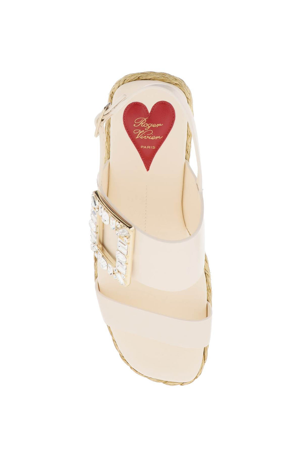 Roger Vivier Crystal Buckle Espadrille Sandals