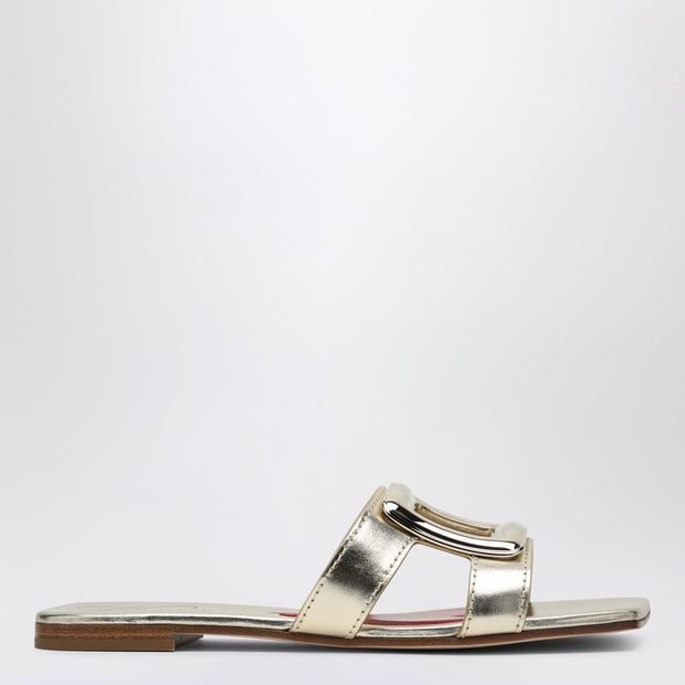 ROGER VIVIER Belle Vivier Gold Slide Sandals