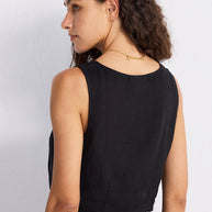 Reistor Boxy Crop Top in Black