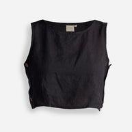 Reistor Boxy Crop Top in Black