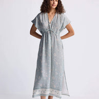 Reistor Gathered Maxi Dress in Sage Green